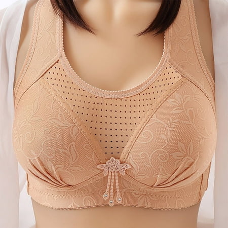 GRBOZC Womens Mesh Breathable Bra Full Coverage Push Up Bras Crew Neck Camisole Lift Up Add One Cup