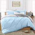 thumbnail image 1 of Duvet Cover 3 Piece Egyptian Cotton Cozy & Super Soft 600 TC Reversible Duvet Covers with Zipper Closure & Corner Ties Comforter Cover (King/Cal King, Light Blue ), 1 of 6