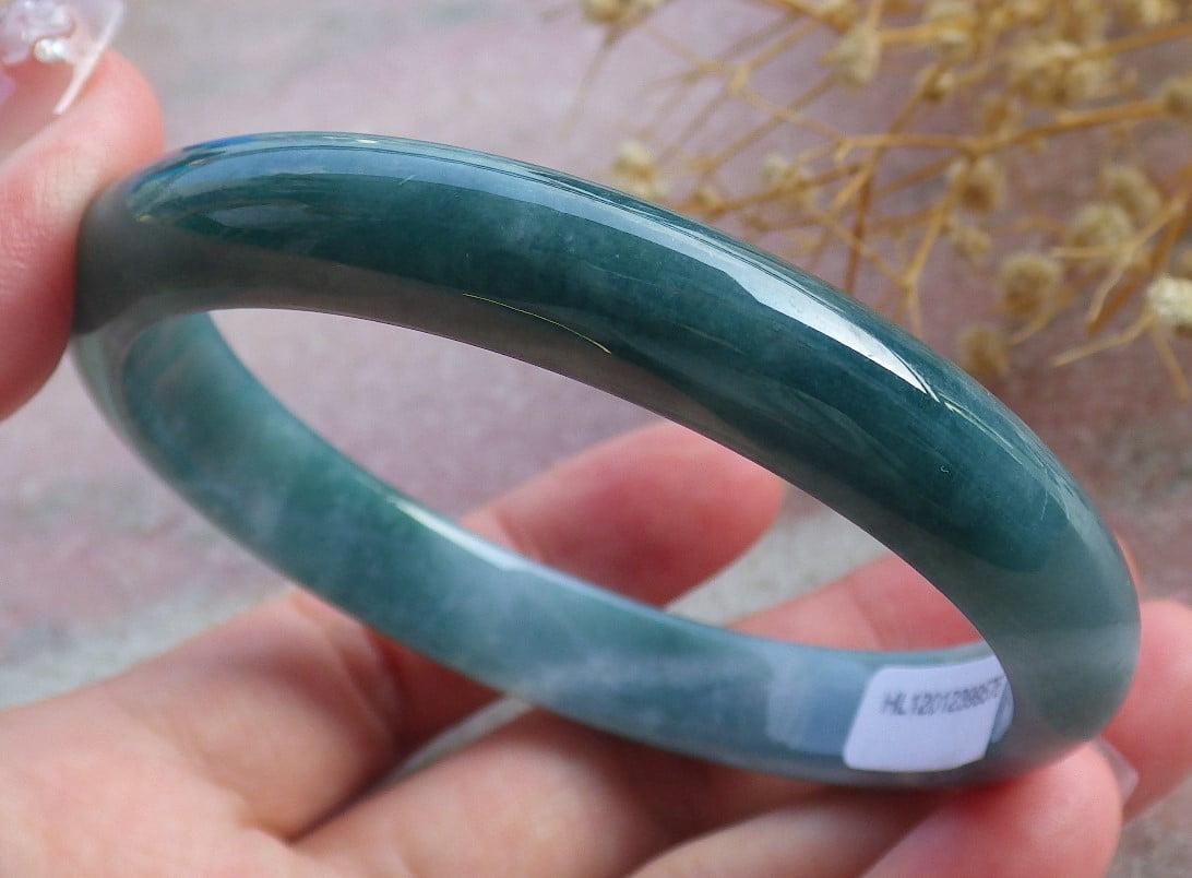 Icy Green Natural A JADE Jadeite Bangle Bracelet 60 mm 682124 TN