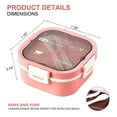 thumbnail image 4 of NBW Salad Container to Go, 41-oz Bento Lunch Box with Salad Dressing Container, Built-in Utensil, Leak-Proof, Pink, 4 of 6