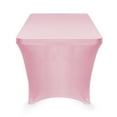 thumbnail image 3 of Lann's Linens 4' Fitted Spandex Tablecloth for 48" x 24" Rectangular Tables, Pink, 3 of 3