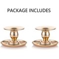 thumbnail image 1 of 2 piezas de candelabro de latón dorado Metal adecuado para candelabros y velas de pilar para escaparate y chimenea, 1 of 4