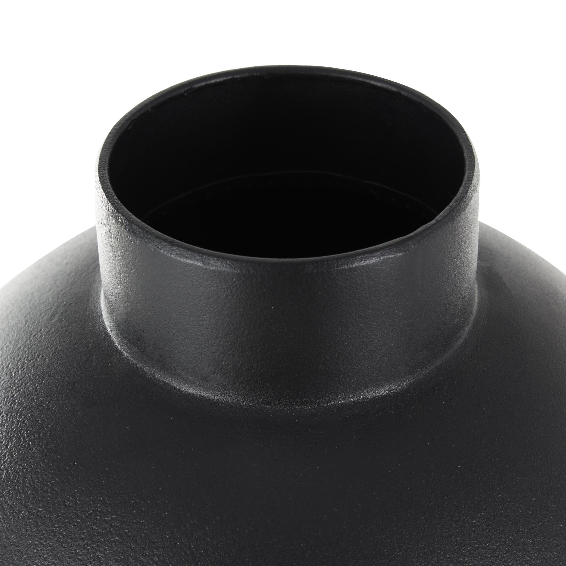 DecMode 30" Black Metal Vase with Narrow Opening