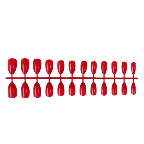Minnieouse 24 piezas de uñas postizas para mujer, bricolaje, herramientas de decoración de manicura falsa, accesorio de decoración de moda, puntas de Juegos de manicura Rojo brillante Minnieouse CE011429-17