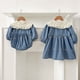 thumbnail image 2 of Body coreano bordado con lazo para bebé, vestido bonito de primavera con cuello de mariposa y manga larga para niña, ropa para niños, vestido para hermanas, 2 of 6
