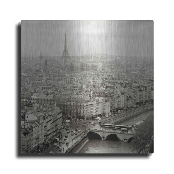 Luxe Metal Art 'Above Paris 25' by Alan Blaustein Metal Wall Art, 36"x36"