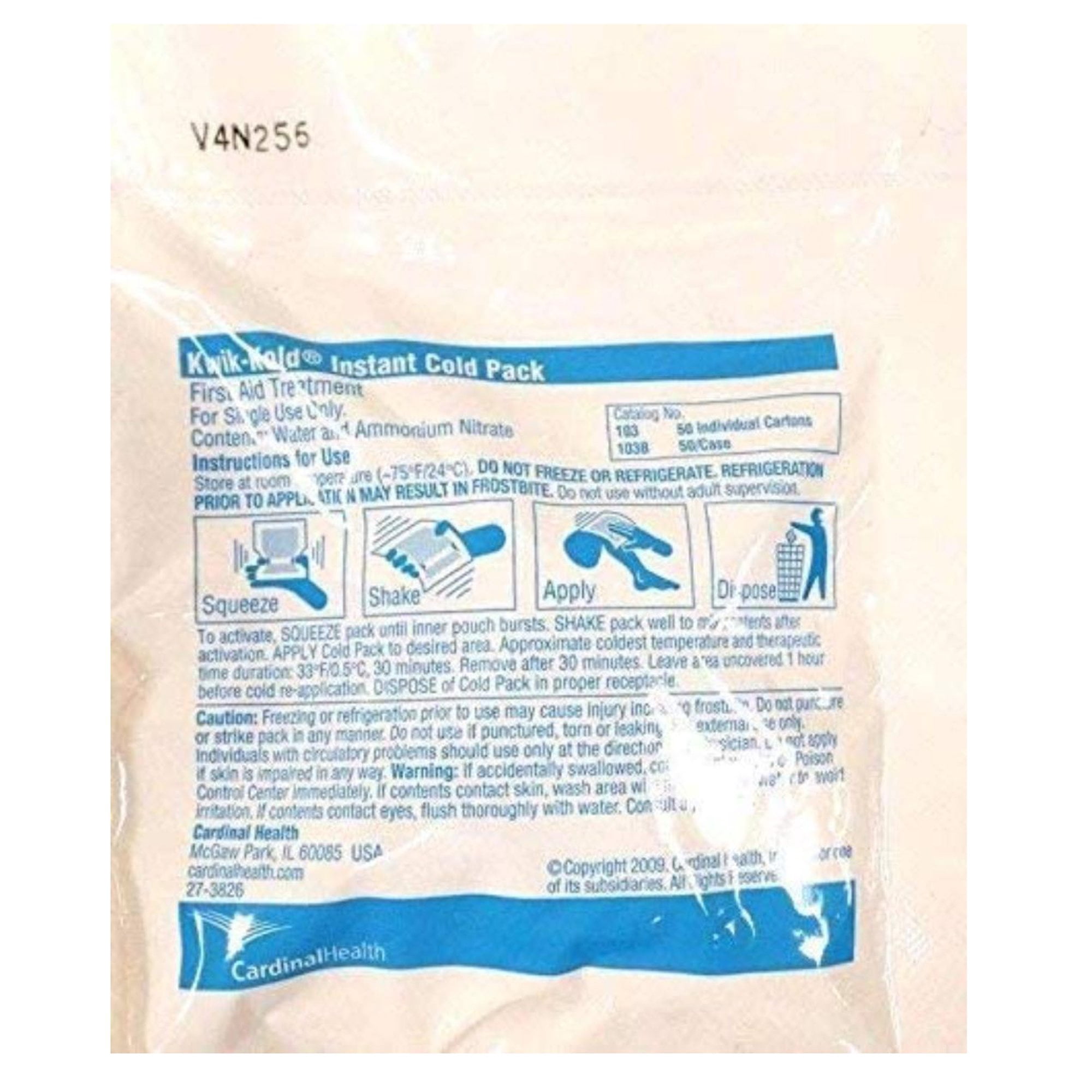 Cardinal Health Disposable Plastic 6 x 5.5" Instant Cold Pack 103B 50 per Case