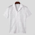 thumbnail image 3 of INCERUN Tops 2024 estilo coreano nueva moda para hombres camisas a cuadros sexis de tracería ropa de calle de verano blusa de solapa de manga corta para hombre S-5XL, 3 of 5