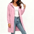 thumbnail image 4 of Miqool Long Hoodies for Women Long Sleeve Button Down Sweatshirts Drawstring Casual Fall Winter Track Jackets with Pockets, 4 of 8