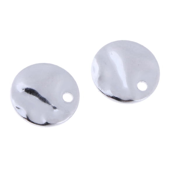 simhoa 2/4 Pcs 925 Étiquettes Rondes en Argent Sterling pour Bijoux Connecteurs DIY 2 Pcs Or Blanc