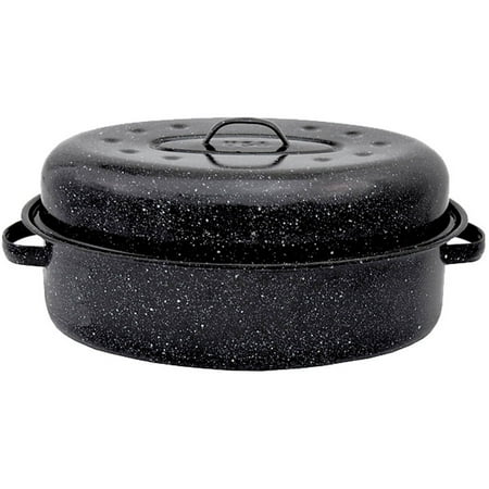 Granite Ware Oval Roaster with Lid, Available in 15" and 19"