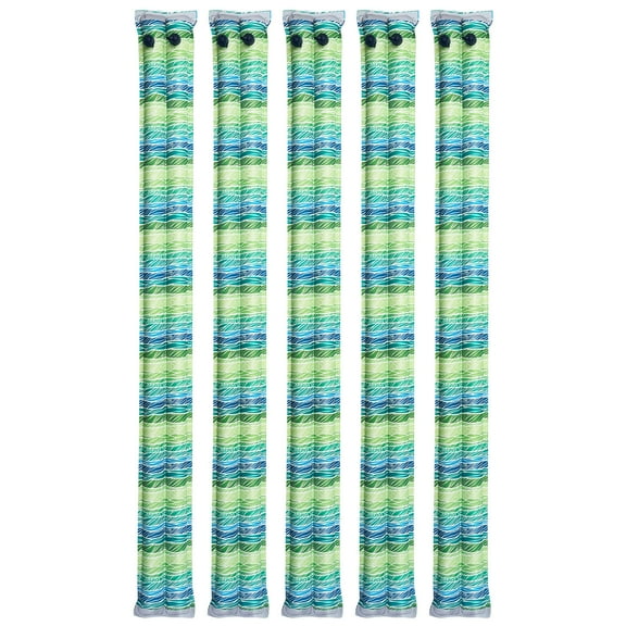 KFFKFF 8 Ft Pool Cover Water Bags, 5-Pack Double Chamber Tubes with Reflective Strips, 0.3mm Thick PVC Weights with Leakproof Screw Cap, for Winter Inground Pool Covers