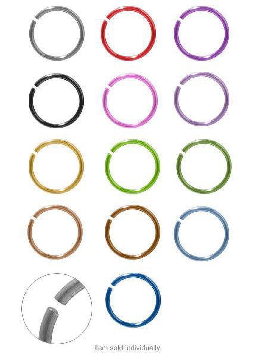 Anodized Titanium Nose Hoop Rings