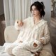 thumbnail image 3 of Pijamas de franela con dibujos animados para Mujer, ropa de dormir elegante, conjuntos de pijama de lana Coral, ropa de casa a la moda para invierno, 3 of 5