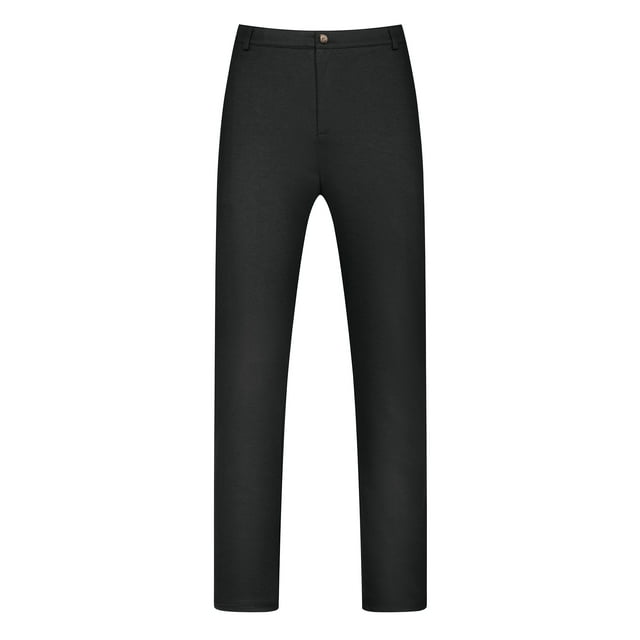 INSPIRE CHIC Pantalon Habillé pour Homme Grande Taille Extensible à devant Plat Pantalon Formel 46 Noir
