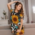 thumbnail image 3 of Rocae Vintage Sunflowes for Nightgowns for Women Sleep Shirts Short Sleeve Nightshirt Pullover Nightdress, 3 of 6