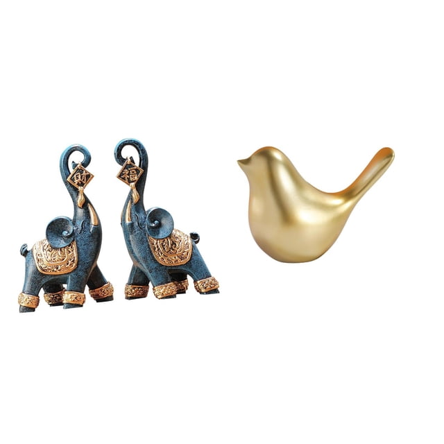 Figura de elefante,Figuras de elefantes,estatuas,adornos de animales,Escultura coleccionable para dormitorio,decoración del hogar,regalo.,Figura de pájaros,Figura de pájaro