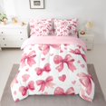 thumbnail image 2 of Homewish Cute Ribbon Bowknot Twin Bedding Sets 7-Piece for Teens Adults Female,Love Heart Print Bedding Comforter Set Microfiber,Dreamy Princess Breathable Sheet Sets,Super Cozy Room Decor, 2 of 8