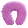 thumbnail image 2 of Almohada de terciopelo en forma de U, almohada cervical de espuma viscoelástica de rebote, cojín de viaje para descanso, color morado, 2 of 8