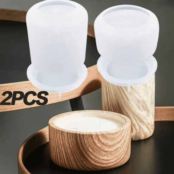 Silicone Storage Jar Mold with Lid Candle Holder Mould Set for Resin, Cement, Concrete, and Plaster Crafts