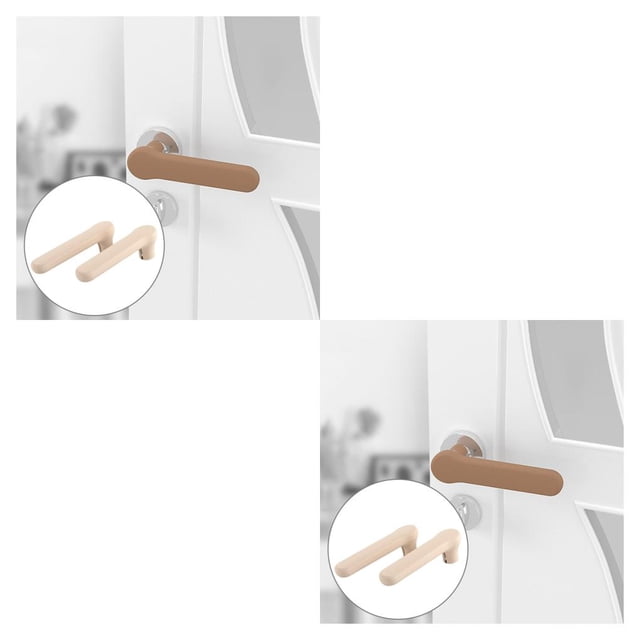 Speravity Cubierta protectora de la manija de la puerta Cubierta de la perilla de la puerta anticolisión de la funda de silicona Beige 2piezas