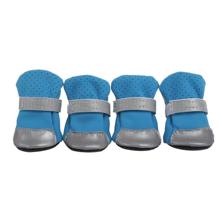 4Pcs Dog Shoes Anti Dog Clothes Slip Spring Summer Pet Dog Clothes Boots Protector Reflective Straps