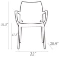 thumbnail image 5 of Luxury Commercial Living 31.5" White Outdoor Patio Dining Arm Chair, 5 of 5