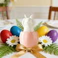 thumbnail image 3 of Easter Bunny in Egg Figurine White Ceramic Rabbit Figurines on Damaged Egg Spring Easter Decor, 3 of 5