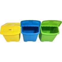 30 Gallon Stackable Recycle Storage Bins 3 PC Set