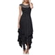 thumbnail image 1 of Vestido largo sexy de mujer con falda irregular de encaje alto y bajo - Cuello en V, mangas con volantes, diseño con bolsillos - Apto para la playa, para llevar de forma informal o para fiestas - A, 1 of 5