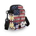 thumbnail image 3 of HELLHERO American Floral Pattern Adjustable Shoulder Strap Crossbody Bag for Men, Women Polyester Women Crossbody Bag with 2 Zippers, 3 of 7