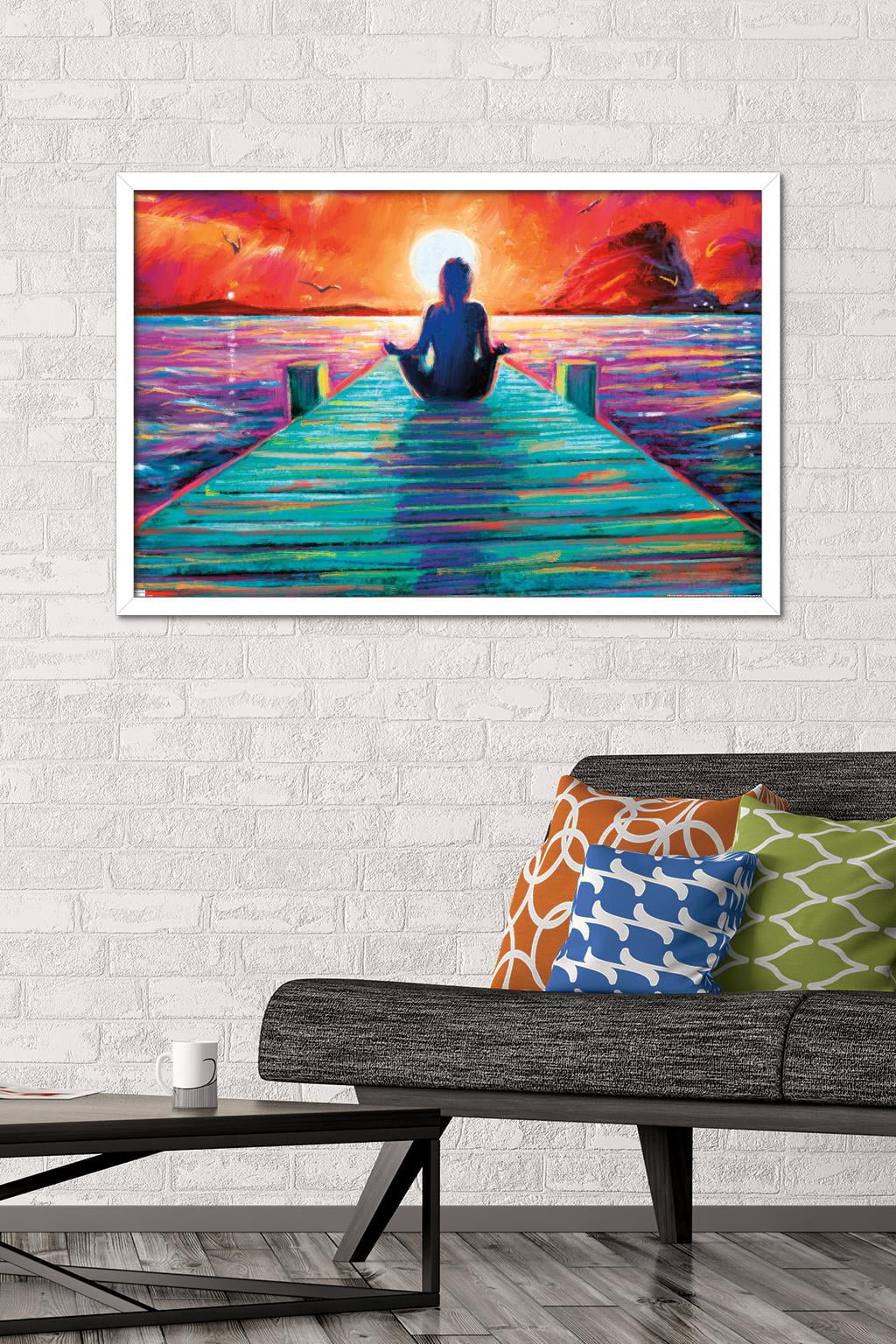 PD Moreno - Fine Art - Yoga Dock Wall Poster, 22.375" x 34" Framed