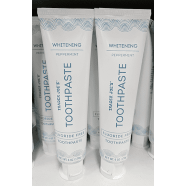 Trader Joe’s Whitening Peppermint Fluoride Free Toothpaste 6oz 170g (2 Tubes)