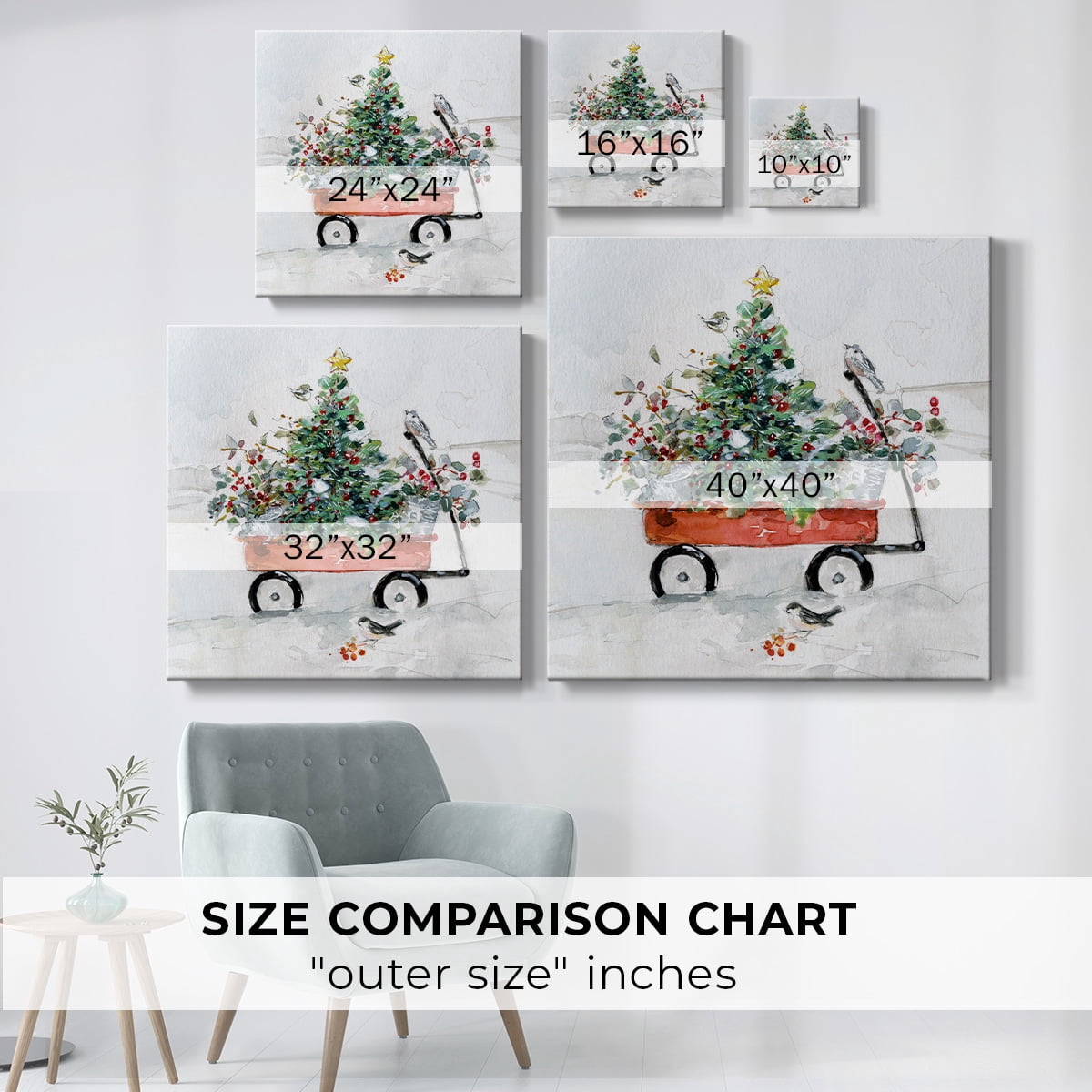 Winter Garden Wagon- Gallery Wrapped Canvas