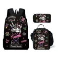 thumbnail image 2 of 3D 3PC-Set New Product Kuromi Backpack Backpack Pencil Bag Student School Bag Primary And Middle School Students, 2 of 5