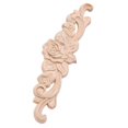 thumbnail image 5 of 16Pcs 20 x 5cm Rubber Wood Carved Long Onlay Applique Unpainted Rose Flower Door Home Decor European Style, 5 of 5