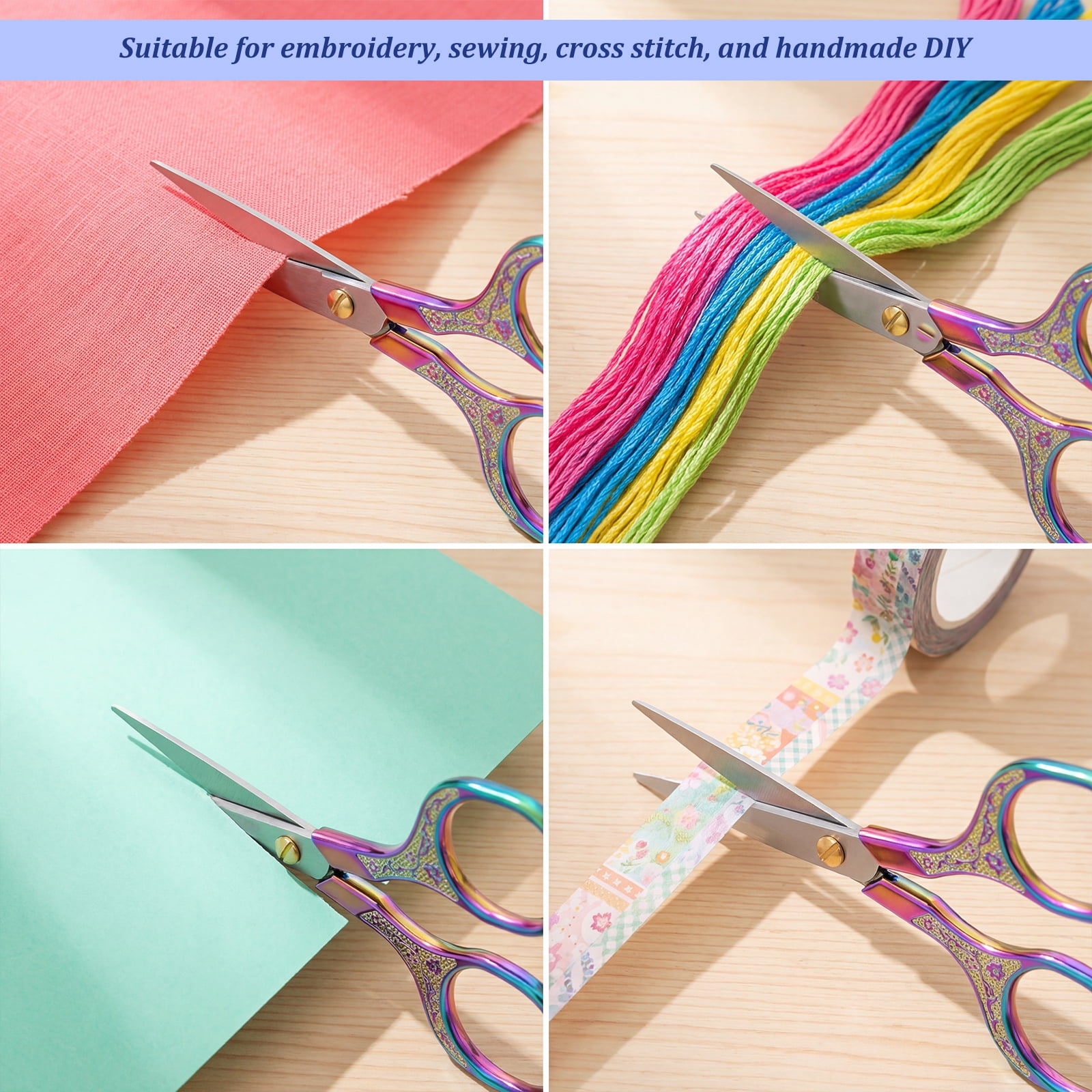 18PCS Small Sewing Scissors 5 In Fabric Scissors Incisive Embroidery Vintage Crochet Scissors Set with Protective Sleeve Zinc Alloy Incisive Blade Shear for Sewing Crafting DIY Artwork