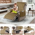 thumbnail image 6 of Timeles 100% Waterproof Recliner Covers, Velvet Recliner Chair Covers with Pockets, 1 Seat Recliner Sofa Covers for Kids & Pets (1 Seater 23", Khaki), 6 of 7