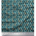 thumbnail image 1 of Soimoi Polyester Crepe Fabric Leaves Small Fabric Prints by Yard 52 Inch Wide, 1 of 3