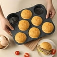 thumbnail image 6 of erfcxs Hamburger Bun Pan 8 Cavity Non Stick Silicone Bread Loaf Pan Perforated Hamburger Bun Baking Pan For Homemade Buns, 6 of 9
