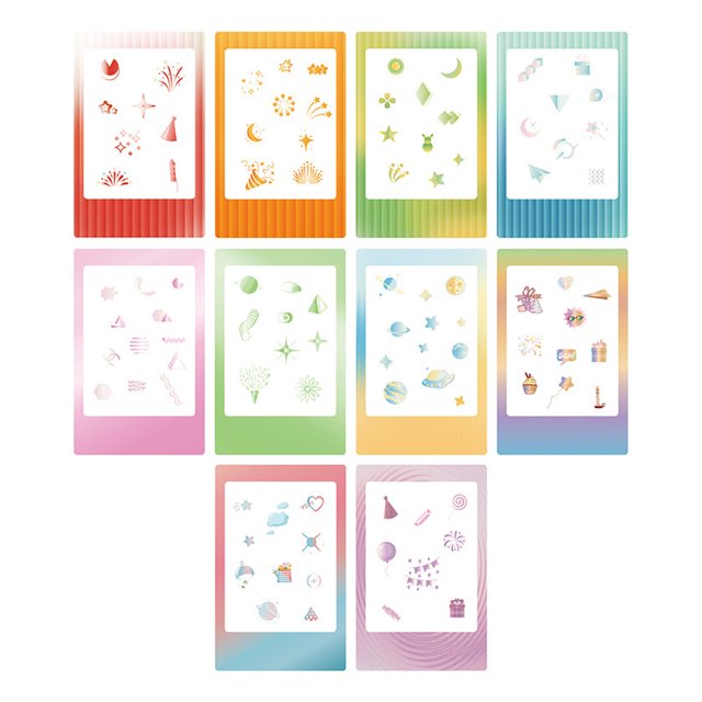 Photo Frame Sticker Cartoon Design DIY Scrapbook Decorative Sticker for Diary Notebook - 10Pcs