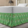 thumbnail image 1 of Bird Print Bed Skirt, Avian Themed Pattern with Apple Blossoming Spring Love, Elastic Bedskirt Dust Ruffle Wrap Around for Bedding Decor, 4 Sizes, Sea Green and Multicolor, by Ambesonne, 1 of 2
