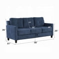 thumbnail image 5 of Royi Sofa, Track Armrest, 78 Inch, Blue Fabric Seat w Tufted Backrest, 5 of 6