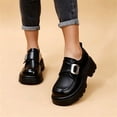 thumbnail image 5 of OKBOP Womens Round Toe Loafers Comfortable Buckle Strap Thick Sole Casual Dress Work Shoes, 5 of 5