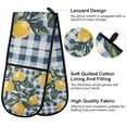 thumbnail image 2 of Yayeee Double Oven Mitt Kitchen Heat Resistant Baking 35" x7" Quilted Glove, Retro Beige Lemon, 2 of 6