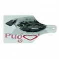 thumbnail image 1 of Pug Cutting Board, Pug Love Image Grey Toned Drawing of a Dog Pet Animal Fun Bonding Print, Decorative Tempered Glass Cutting and Serving Board, Wine Bottle Shape, Dark Grey Pink Grey, by Ambesonne, 1 of 1
