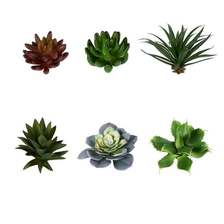 Juvale Faux Succulents 6 Pack Artificial Plants Unpotted Fake