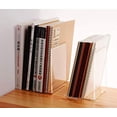 thumbnail image 4 of Tekola 4 Pieces Bookends,Clear Acrylic Bookends for Shelves,Heavy Duty Book Ends and Desktop Organizer,Book Stopper for Books/Movies/CDs,7.3x4.8x4.8 inch, 4 of 5
