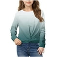 thumbnail image 2 of fatyb Girls Twist Front Long Sleeve Sweatshirt Boys Print Crewneck Casual Lightweight Pullover Kids Tops, 2 of 7