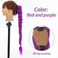 thumbnail image 2 of FSTDelivery Long Purple Hair Extensions Synthetic Fiber Braid Cosplay Purple Braiding Hair 24 inch Easy Claw Clip Ponytail Extension for Cosplay Costume, for Women Kids Girls, 2 of 5